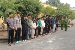 Các đối tượng tham gia lừa đảo chiếm đoạt tài sản qua mạng xã hội Facebook. (Ảnh: TTXVN phát)