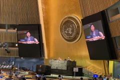 Đại sứ Đặng Đình Quý, Trưởng Phái đoàn Việt Nam tại LHQ đã thay mặt các nước ASEAN giới thiệu Nghị quyết về hợp tác ASEAN-LHQ do Việt Nam thay mặt ASEAN chủ trì đề xuất. (Ảnh: TTXVN)