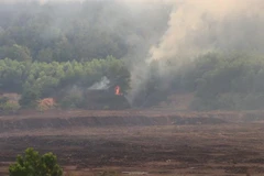 Hiện trường vụ cháy. (Ảnh: Đỗ Trưởng/TTXVN)