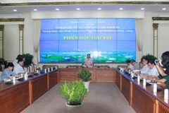 Quang cảnh Phiên họp VIII của Ủy ban Bầu cử Thành phố Hồ Chí Minh. (Ảnh: Thanh Vũ/TTXVN)