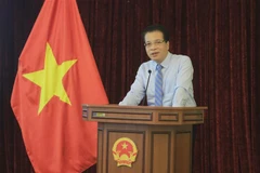 Đại sứ Đặng Minh Khôi chia sẻ khó khăn của phóng viên thường trú của các cơ quan báo chí Việt Nam tại Nga trong thời kỳ COVID-19. (Ảnh: Trần Hiếu/TTXVN)