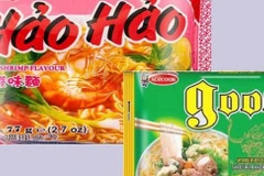 Mỳ tôm Hảo Hảo và miến Good. (Nguồn: Moit)