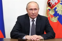 Tổng thống Nga Vladimir Putin phát biểu tại Moskva. (Ảnh: AFP/TTXVN)