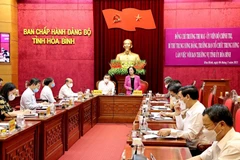 Trưởng Ban Tổ chức Trung ương Trương Thị Mai phát biểu. (Ảnh: Thanh Hải/TTXVN)