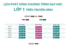 Lịch phát sóng chương trình dạy học lớp 1, 2 trên truyền hình.