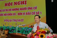 Ủy viên Bộ Chính trị, Bí thư Trung ương Đảng, Trưởng Ban Nội chính Trung ương Phan Đình Trạc phát biểu tại Hội nghị. (Ảnh: Đặng Tuấn/TTXVN)