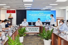 Họp báo thông tin công tác phòng, chống dịch trên địa bàn Thành phố Hồ Chí Minh ngày 9/9. (Ảnh: Xuân Anh/TTXVN)
