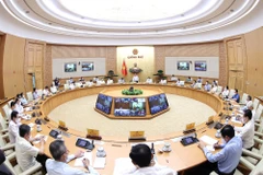 Quang cảnh cuộc họp về công tác phòng, chống dịch COVID-19 tại 19 tỉnh, thành phía Nam sau một thời gian áp dụng các biện pháp giãn cách xã hội. (Ảnh: Dương Giang/TTXVN)