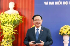 Chủ tịch Quốc hội Vương Đình Huệ trả lời phỏng vấn báo chí. (Ảnh: Doãn Tấn/TTXVN)