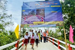 Chiếc cầu hữu nghị VK 267 ở Châu Thành, Hậu Giang trong ngày khánh thành 23/1/2021. (Ảnh: TTXVN phát)