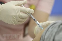 Tiêm vaccine Covivac cho tình nguyện viên. (Ảnh: Minh Quyết/TTXVN)