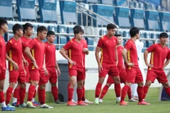 Đội tuyển Việt Nam đang đứng đầu bảng G vòng loại thứ hai World Cup 2022 với 17 điểm. (Ảnh: TTXVN) 