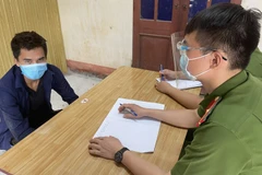 Đối tượng Đỗ Như Bình tại cơ quan công an. (Nguồn: Công an tỉnh Thanh Hóa)