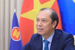 Thứ trưởng Bộ Ngoại giao Nguyễn Quốc Dũng, Trưởng SOM ASEAN Việt Nam đồng chủ trì Diễn đàn. (Ảnh: Lâm Khánh/TTXVN)