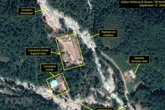 Phía Bắc và Tây của cơ sở hạt nhân Punggye-ri ở tỉnh Bắc Hamkyong, Triều Tiên ngày 25/9/2020. Ảnh do kênh vệ tinh 38 độ Bắc cung cấp. (Nguồn: Yonhap/TTXVN)