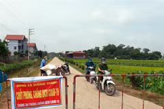 Một chốt kiểm soát dịch bệnh COVID-19 ở Thái Nguyên. (Ảnh: Thu Hằng/TTXVN)