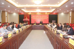 Quang cảnh buổi làm việc tại tỉnh Sơn La. (Ảnh: Nguyễn Cường/TTXVN)