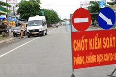 Một chốt kiểm soát phòng, chống dịch COVID-19. (Nguồn: TTXVN)