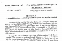 Kết luận của Thanh tra Chính phủ. 
