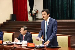 Ông Phạm Phú Trường, Chủ tịch Hội Doanh nhân Trẻ Thành phố Hồ Chí Minh phát biểu tại chương trình. (Ảnh: Hồng Giang/TTXVN)