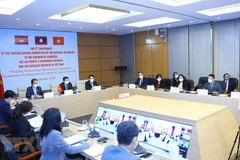 Quang cảnh hội nghị tại điểm cầu Hà Nội. (Ảnh: Nguyễn Điệp/TTXVN)