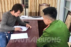 Đối tượng Nguyễn Ngọc Văn tại cơ quan công an