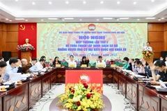  Ủy ban Mặt trận Tổ quốc Việt Nam thành phố Hà Nội tổ chức hội nghị Hiệp thương lần thứ hai để thỏa thuận lập danh sách sơ bộ những người ứng cử Đại biểu Quốc hội khóa XV. (Nguồn: TTXVN phát)