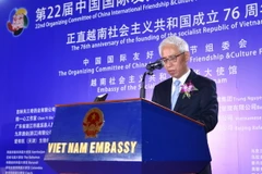 Đại sứ Việt Nam tại Trung Quốc Phạm Sao Mai phát biểu tại sự kiện. (Nguồn: Vietnam+)
