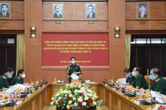 Thượng tướng Phan Văn Giang chủ trì buổi làm việc. (Nguồn: Bộ Quốc phòng)