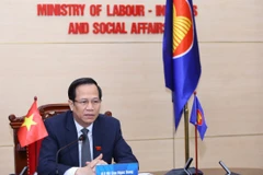Đoàn đại biểu Việt Nam do Bộ trưởng Bộ Lao động, Thương binh và Xã hội Đào Ngọc Dung làm trưởng đoàn dự Hội nghị trực tuyến Hội đồng Cộng đồng Văn hóa-Xã hội ASEAN (ASCC) lần thứ 26 do Brunei Dausalam chủ trì. (Ảnh: Hoàng Hiếu/TTXVN)