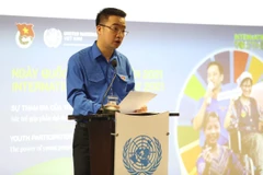 Bí thư Trung ương Đoàn Nguyễn Tường Lâm phát biểu tại Lễ kỷ niệm. (Nguồn: UNFPA Việt Nam)