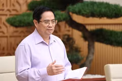 Thủ tướng Chính phủ Phạm Minh Chính phát biểu tại buổi họp trực tuyến Chính phủ với các địa phương. (Ảnh: Dương Giang/TTXVN)
