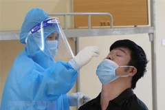 Lấy mẫu xét nghiệm SARS-CoV-2. (Nguồn: TTXVN)