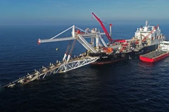 Công trình xây dựng đường ống thuộc dự án Dòng chảy phương Bắc. (Ảnh: AP/DPA)