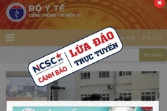 Trang web giả mạo website của Bộ Y tế để lừa đảo.