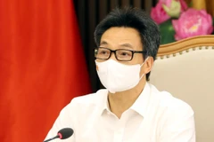 Phó Thủ tướng Vũ Đức Đam phát biểu chỉ đạo về chuẩn bị chiến dịch tiêm vaccine phòng COVID-19, tiếp cận, đàm phán nhập khẩu vaccine và các dự án nghiên cứu, đầu tư sản xuất vaccine trong nước. (Ảnh: Phạm Kiên/TTXVN)