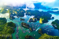 Quần đảo Cát Bà nhìn từ trên cao. (Ảnh: TTXVN)