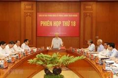 Tổng Bí thư, Chủ tịch nước Nguyễn Phú Trọng phát biểu chỉ đạo phiên họp phiên thứ 18 Ban Chỉ đạo Trung ương về phòng, chống tham nhũng. (Ảnh: Trí Dũng/TTXVN)