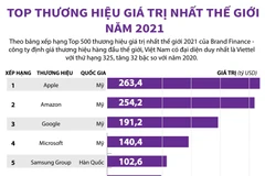  Những thương hiệu giá trị nhất thế giới năm 2021.
