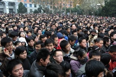 Các học sinh Trung Quốc tại thành phố Hợp Phì, tỉnh An Huy. (Nguồn: AFP/TTXVN)