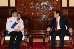 Chủ tịch nước Trương Tấn Sang tiếp Đại sứ Thái Lan tại Việt Nam, ngài Manopchai Vongphakdi đến trình Quốc thư. (Ảnh: Nguyễn Khang/TTXVN)