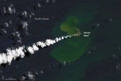 Hòn đảo mới "mọc lên" ở Tonga sau khi núi lửa phun trào