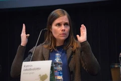 Lãnh đạo đảng Phong trào Xanh-Tả, bà Katrin Jakobsdottir. (Nguồn: AFP)