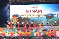 Chương trình nghệ thuật tại buổi lễ. (Ảnh: Trọng Đức/TTXVN)