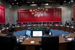 Các nhà lãnh đạo các nước thành viên TPP tại cuộc họp ở Lima. (Nguồn: AFP/TTXVN)