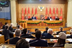 Quốc hội mới Montenegro họp phiên đầu tiên tại thủ đô Podgorica ngày 24/11. (Nguồn: EPA/TTXVN)
