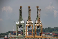 Cảng hàng hóa Tanjong Pagar ở Singapore ngày 9/5. (Nguồn: AFP/TTXVN)