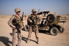 Binh sỹ Mỹ làm nhiệm vụ tại căn cứ quân sự Shorab, Lashkar Gah, tỉnh Helmand, Afghanistan. (Nguồn: AFP/TTXVN)