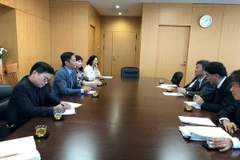 Bộ trưởng Bộ Công Thương Trần Tuấn Anh làm việc với Bộ trưởng phụ trách Hiệp định CPTTP Nhật Bản Motegi Toshimitsu. (Ảnh: Thành Hữu/TTXVN)