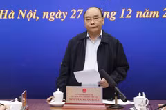 Chủ tịch nước Nguyễn Xuân Phúc phát biểu. (Ảnh: Thống Nhất/TTXVN)